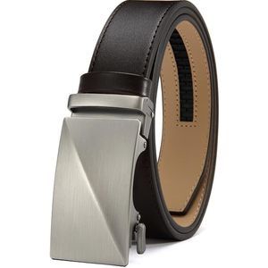Men's Adjustable Ratchet Belt - Brown Leather Dress Belt For Men, Customizable🙀